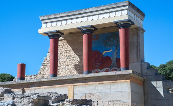 Rekonstruierter Nordeingang des Palastes von Knossos.